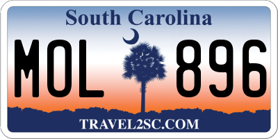 SC license plate MOL896
