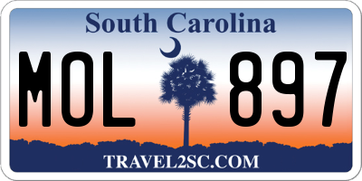 SC license plate MOL897