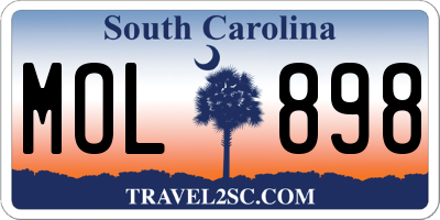 SC license plate MOL898
