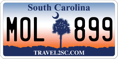 SC license plate MOL899