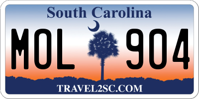 SC license plate MOL904