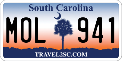SC license plate MOL941