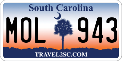 SC license plate MOL943