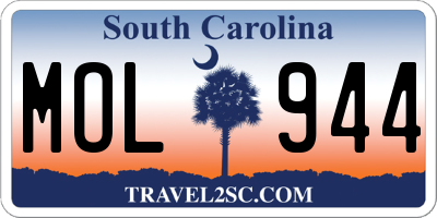 SC license plate MOL944