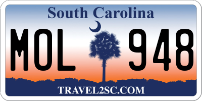 SC license plate MOL948