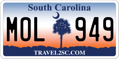 SC license plate MOL949