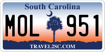 SC license plate MOL951
