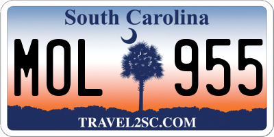 SC license plate MOL955