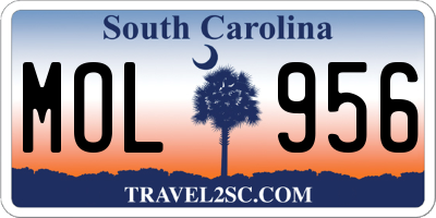 SC license plate MOL956