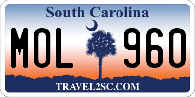 SC license plate MOL960