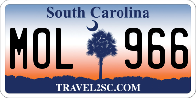 SC license plate MOL966