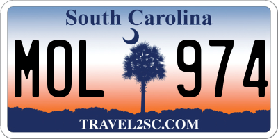 SC license plate MOL974