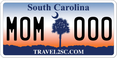 SC license plate MOM000
