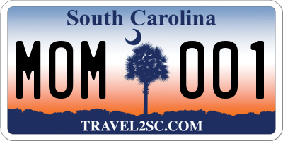 SC license plate MOM001