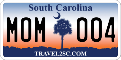 SC license plate MOM004