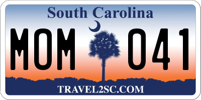 SC license plate MOM041