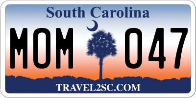 SC license plate MOM047