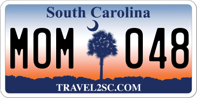 SC license plate MOM048
