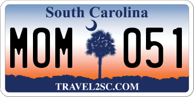 SC license plate MOM051