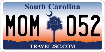 SC license plate MOM052