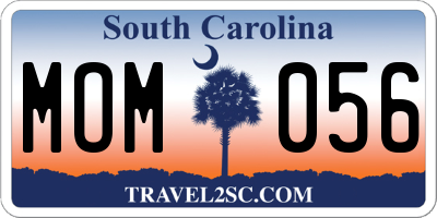 SC license plate MOM056