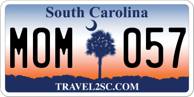 SC license plate MOM057