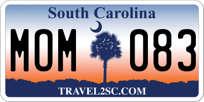 SC license plate MOM083