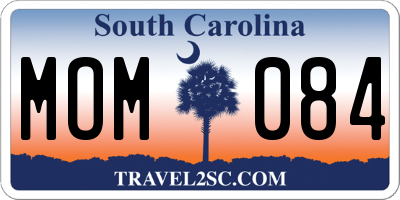 SC license plate MOM084