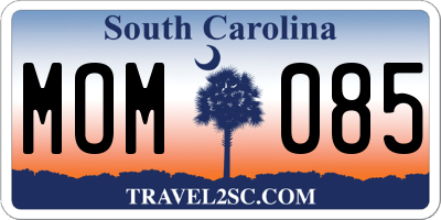 SC license plate MOM085