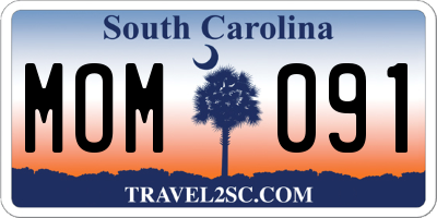SC license plate MOM091