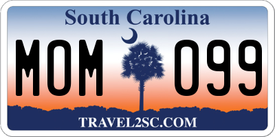 SC license plate MOM099