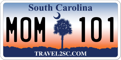 SC license plate MOM101