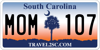 SC license plate MOM107