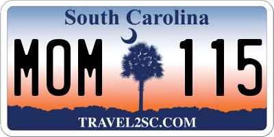 SC license plate MOM115