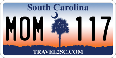 SC license plate MOM117