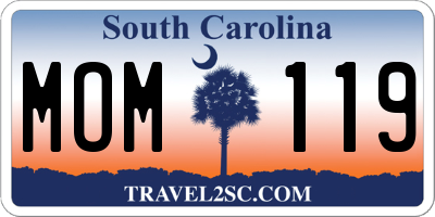 SC license plate MOM119