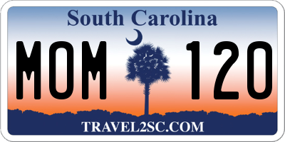 SC license plate MOM120