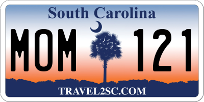 SC license plate MOM121