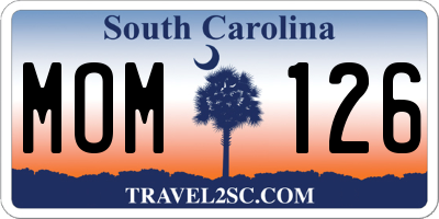 SC license plate MOM126