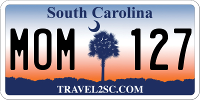 SC license plate MOM127