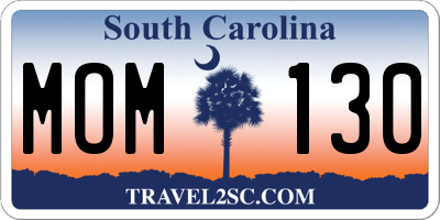 SC license plate MOM130