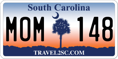 SC license plate MOM148