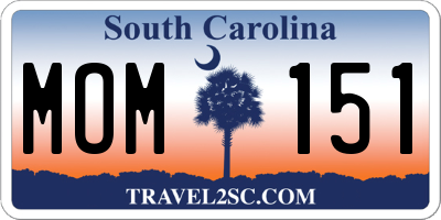 SC license plate MOM151