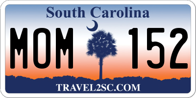 SC license plate MOM152
