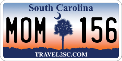 SC license plate MOM156