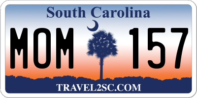 SC license plate MOM157