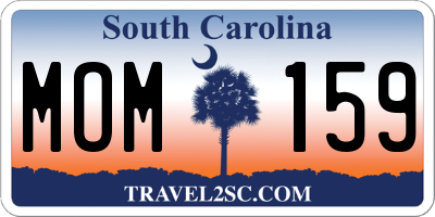 SC license plate MOM159