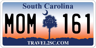 SC license plate MOM161