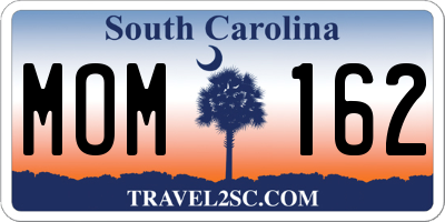 SC license plate MOM162