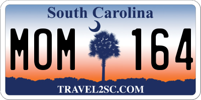 SC license plate MOM164